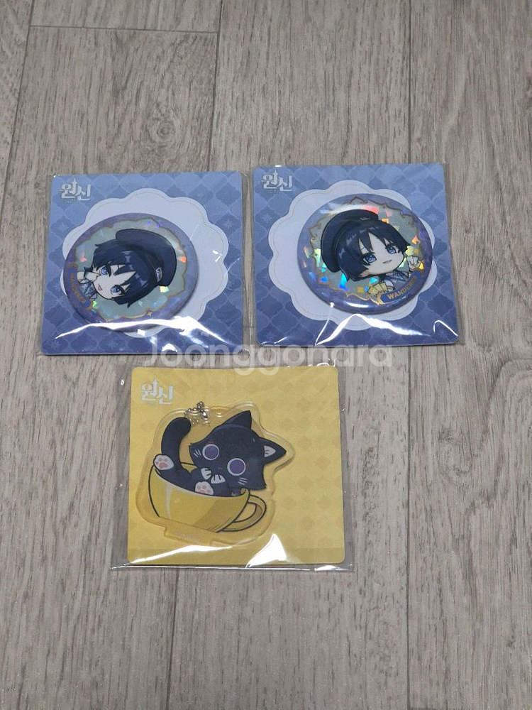 원신 카페 메가커피 방랑자 캔뱃지, 방냥이 아크릴 스탠드 일괄 원가 양도--0