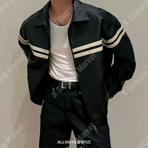 레더 남여공용 오버핏 가죽 자켓 점퍼 레자 블랙 검정