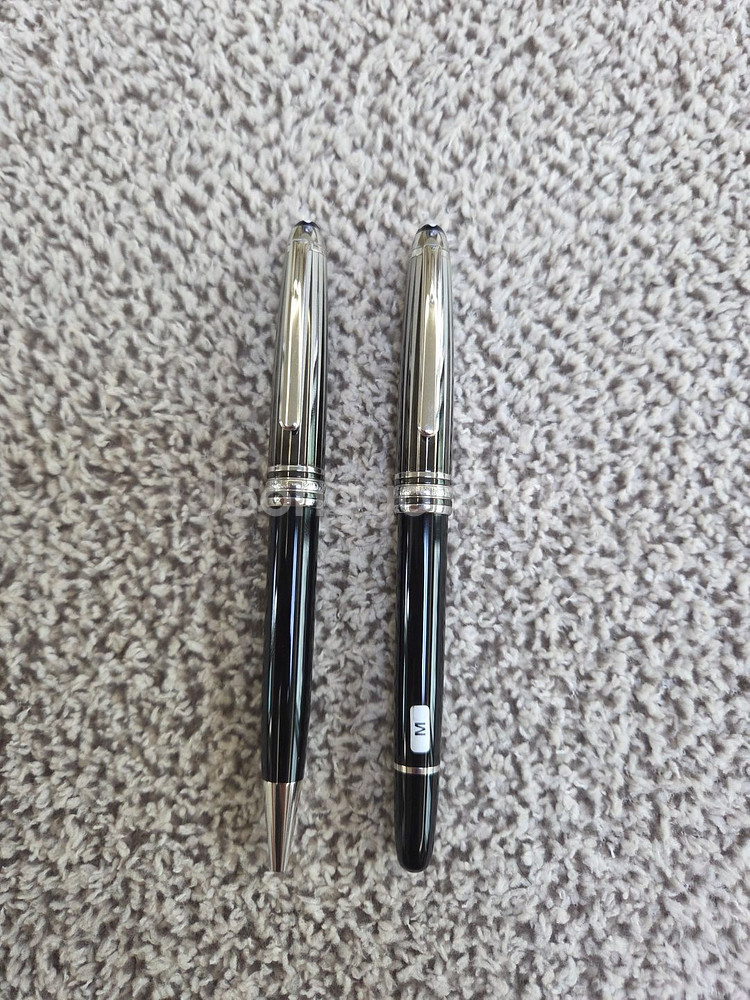 몽블랑 솔리테어 듀에 블랙&화이트 만년필 볼펜--2
