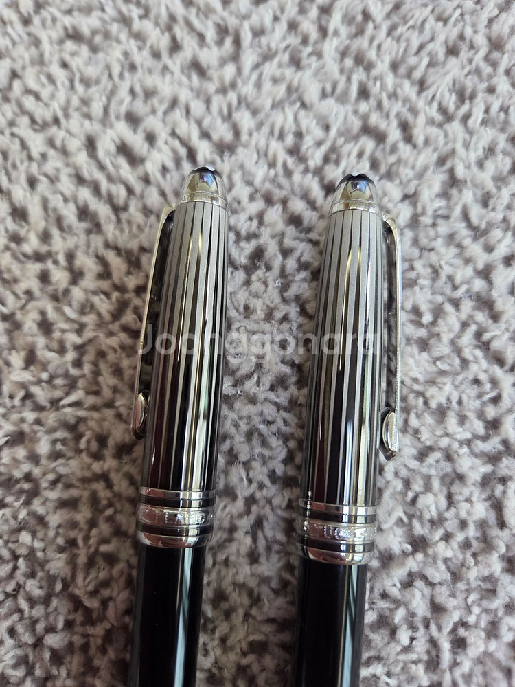 몽블랑 솔리테어 듀에 블랙&화이트 만년필 볼펜--3