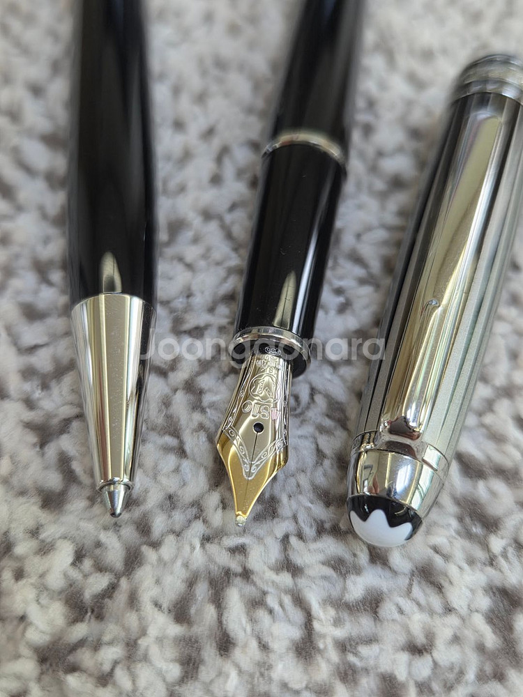 몽블랑 솔리테어 듀에 블랙&화이트 만년필 볼펜--5