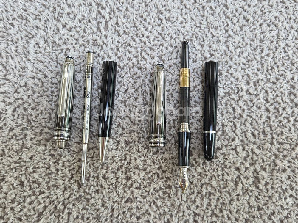 몽블랑 솔리테어 듀에 블랙&화이트 만년필 볼펜--6