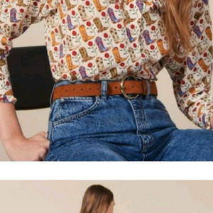 (정품) 산드로 패턴프릴 블라웃