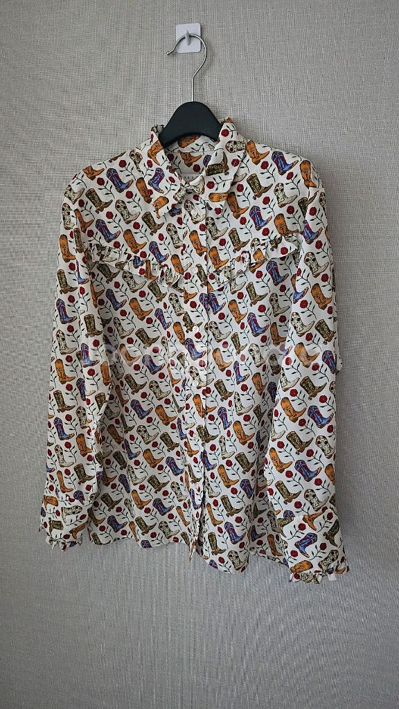 (정품) 산드로 패턴프릴 블라웃--6