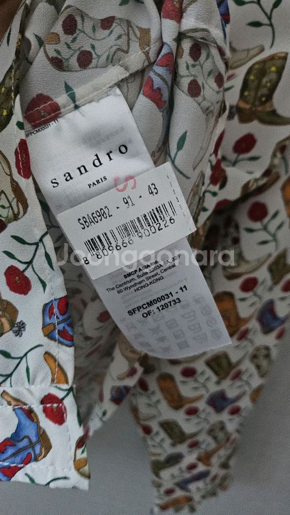 (정품) 산드로 패턴프릴 블라웃--9