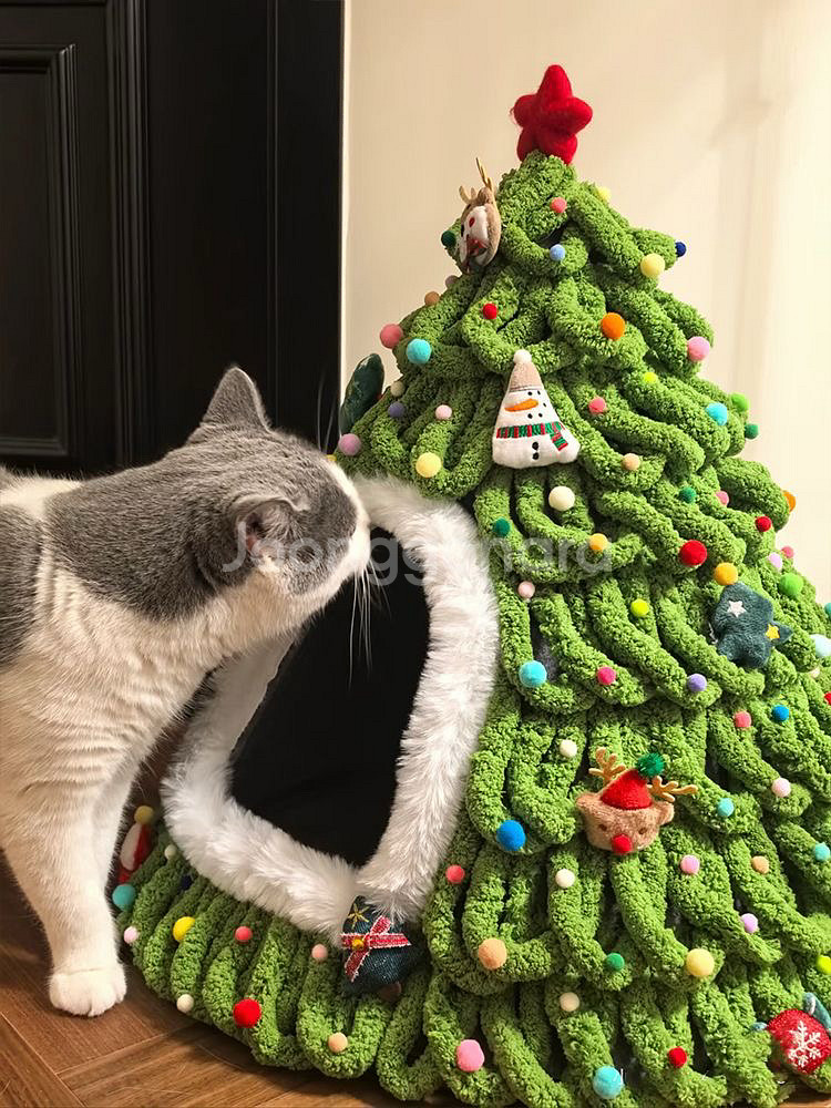크리스마스 트리 고양이집--1
