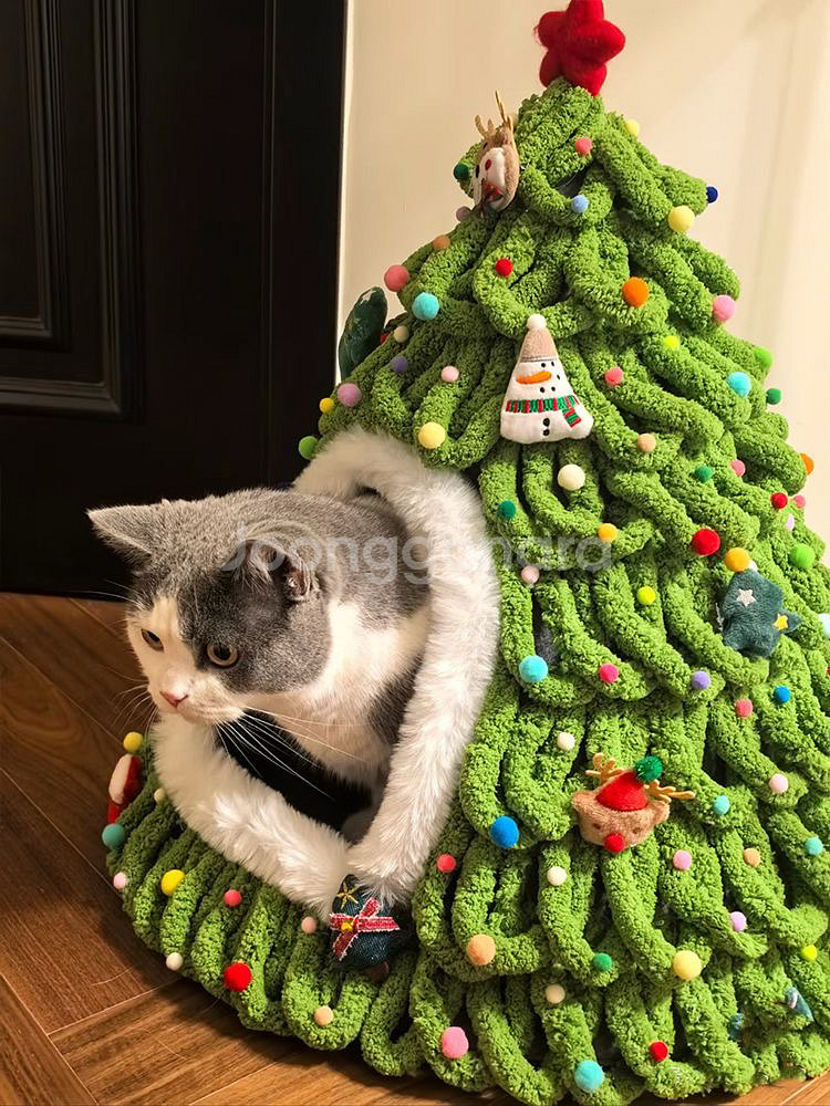 크리스마스 트리 고양이집--2