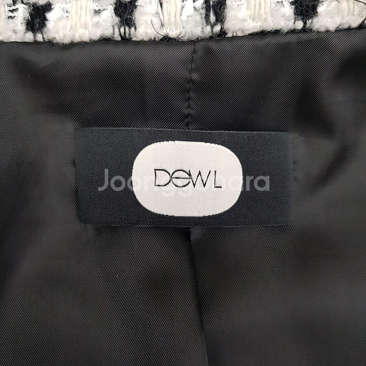 듀엘 DEWL 2021 하운드체크 니트 배색 자켓 S사이즈--6