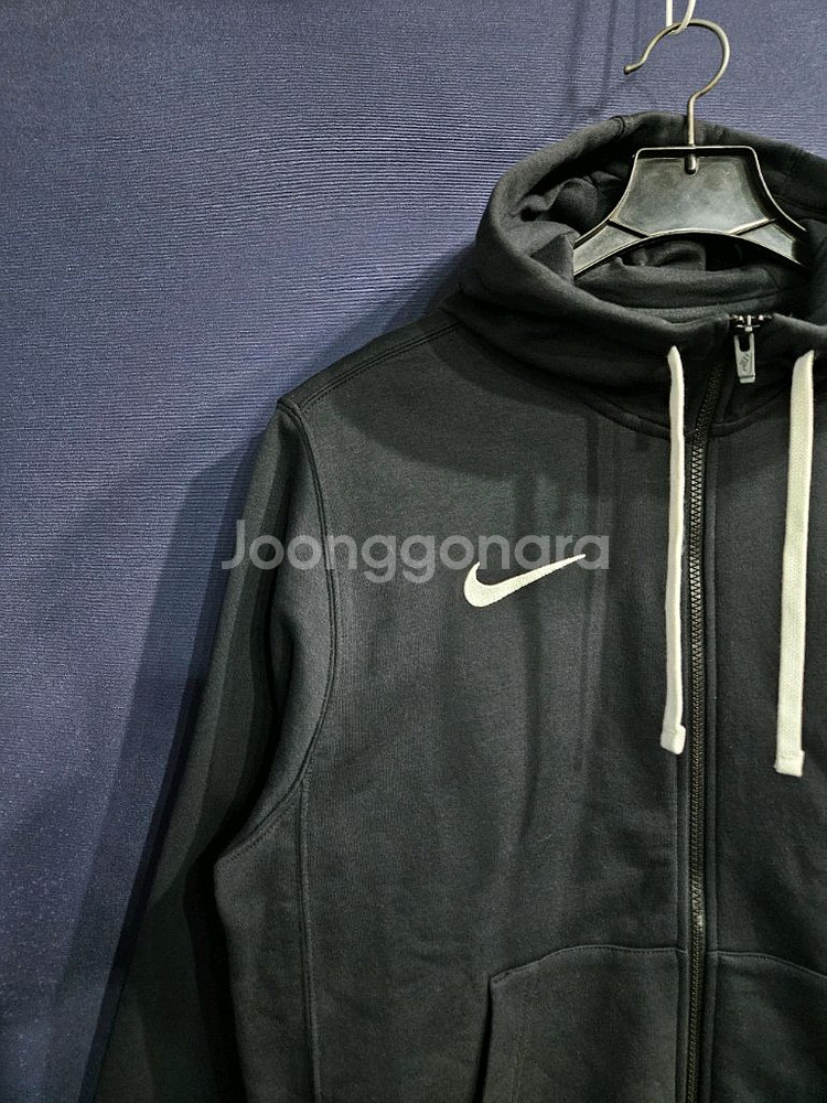 나이키 자수로고 차콜컬러 남성 100 기모 후드집업--3