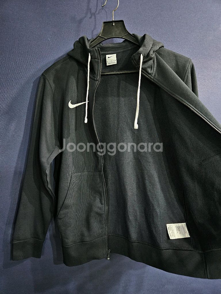 나이키 자수로고 차콜컬러 남성 100 기모 후드집업--7