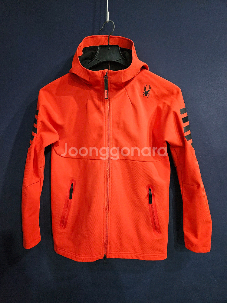 스파이더 레드컬러 남성 슬림핏 95 기모 후드집업 자켓--0