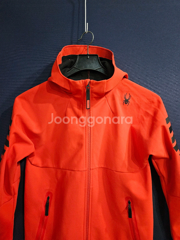 스파이더 레드컬러 남성 슬림핏 95 기모 후드집업 자켓--6