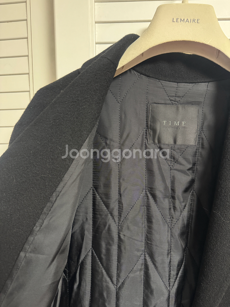 타임옴므 캐시미어 핸드메이드 코트 블랙 100--1