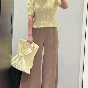 이세이미야케 해칭 와이드 팬츠,쉬폰 가디건&탑