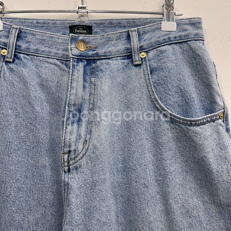 더 바넷 테이퍼드핏 연청 데님팬츠--0