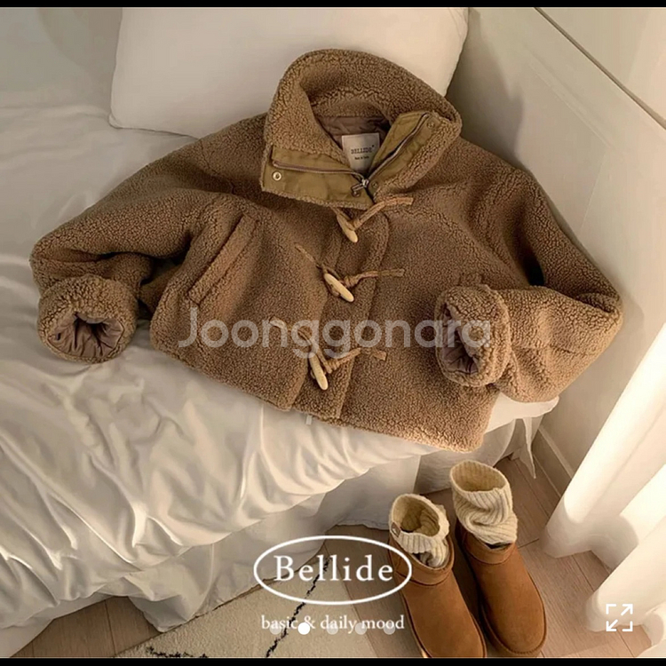 지그재그 에이블리 베이델리 뽀글이 후드 퍼 집업 떡볶이 코트 자켓--1