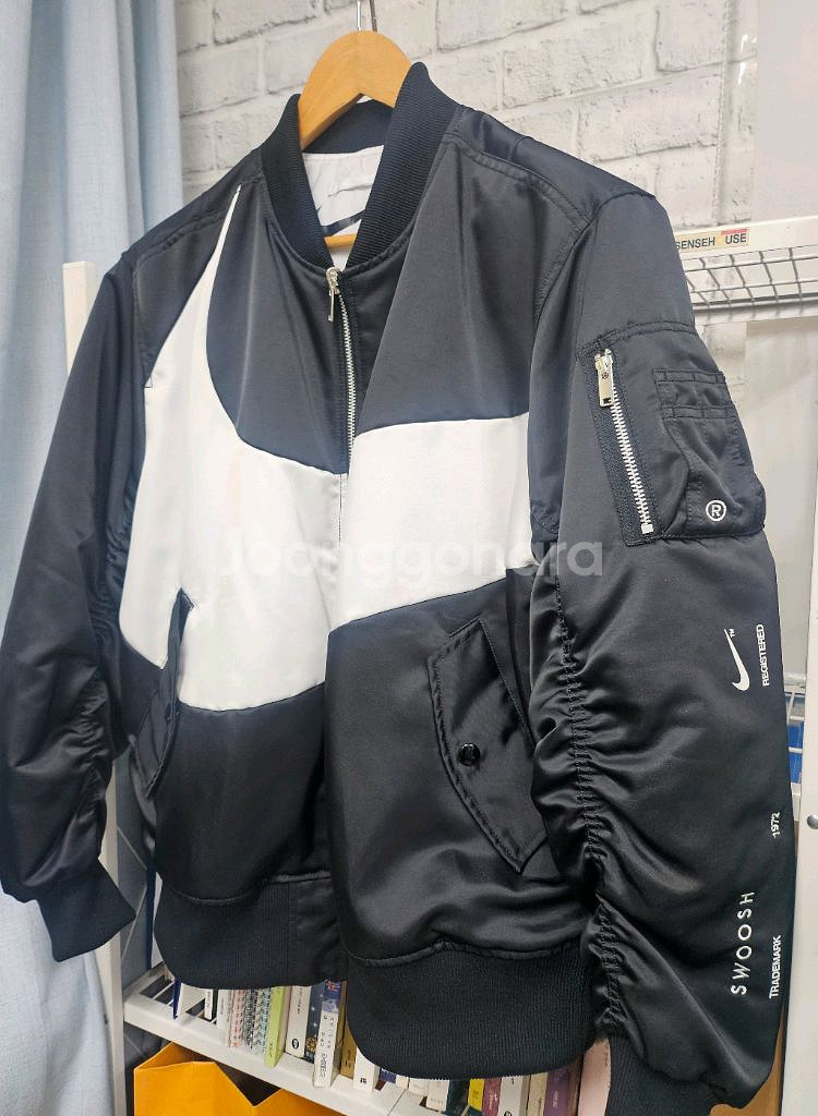 나이키 스우시 봄버자켓 XL 105 써마핏 양면 블루종 XD31--1