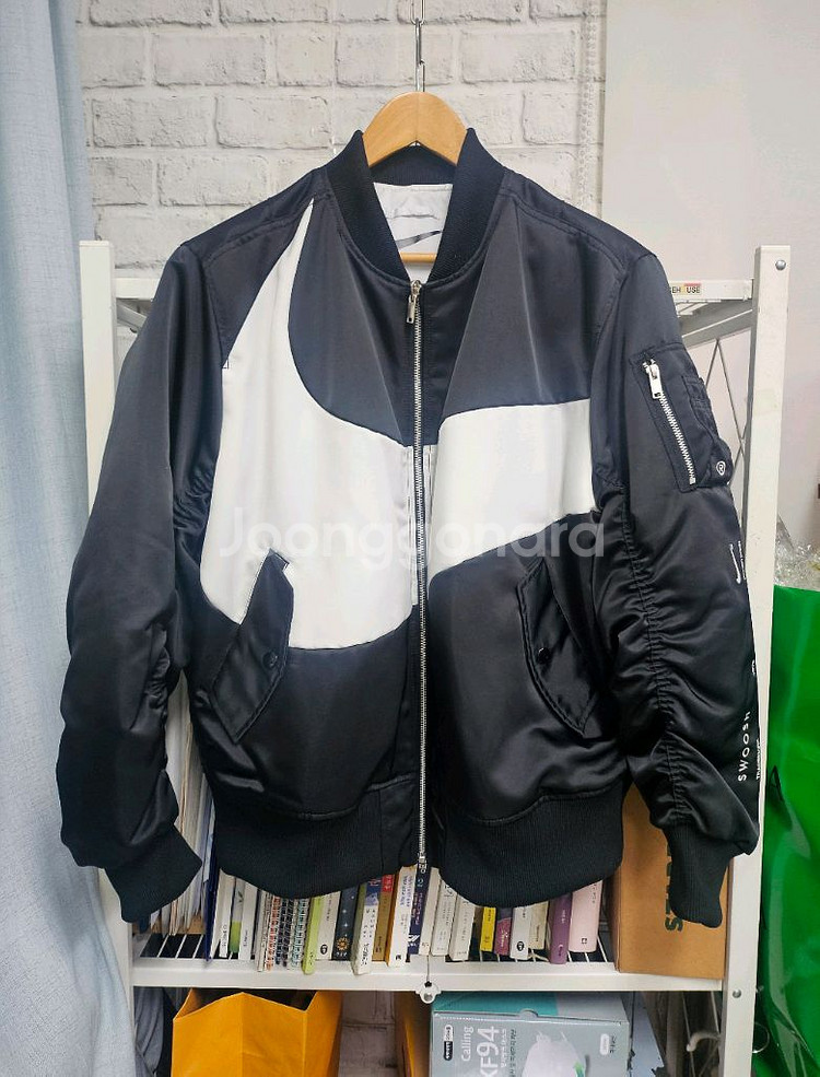 나이키 스우시 봄버자켓 XL 105 써마핏 양면 블루종 XD31--0