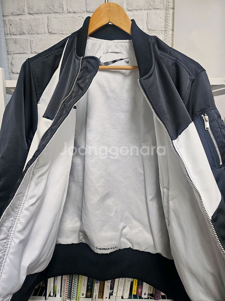 나이키 스우시 봄버자켓 XL 105 써마핏 양면 블루종 XD31--4