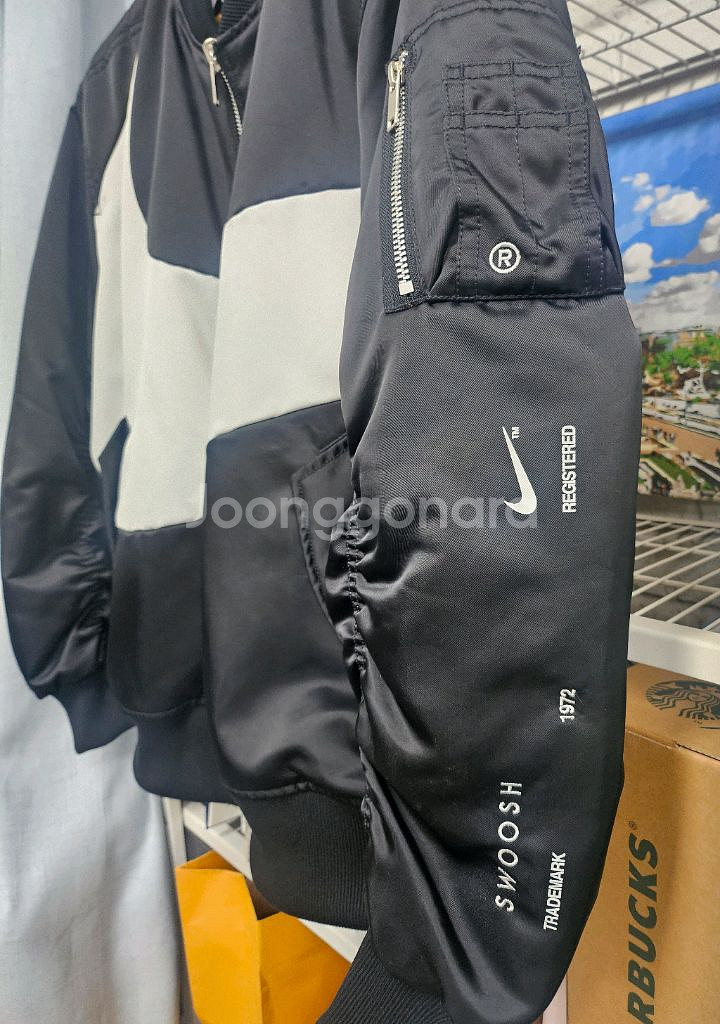 나이키 스우시 봄버자켓 XL 105 써마핏 양면 블루종 XD31--2