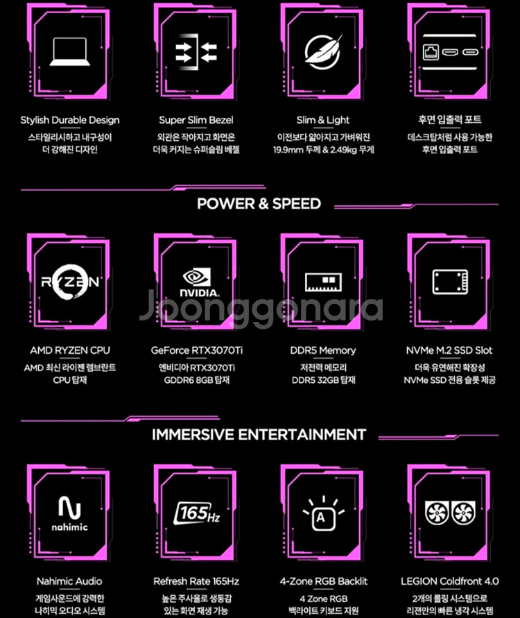 미개봉 레노버 리전 프로 3070ti 게이밍 노트북--2