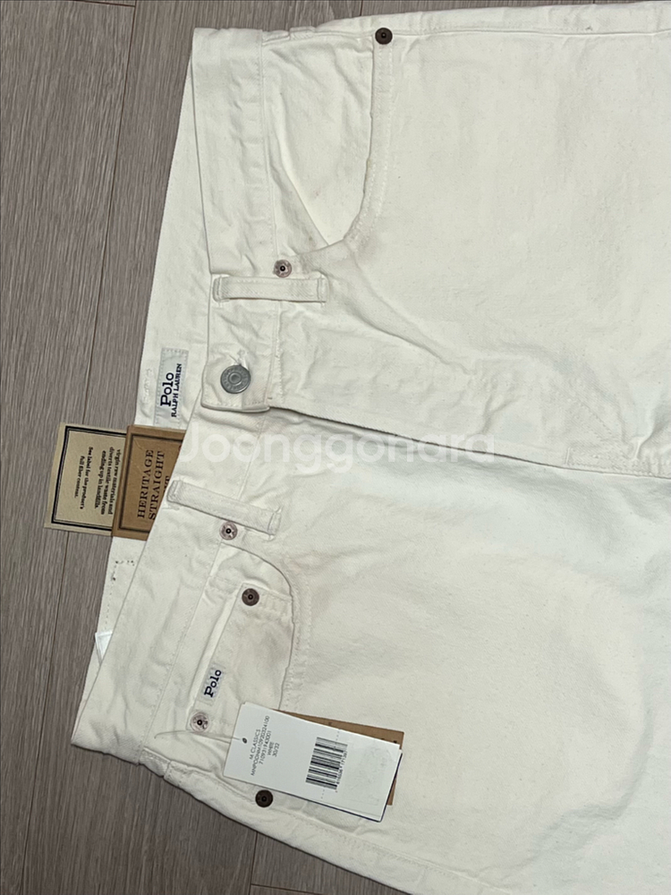 (새상품) 폴로 랄프로렌 헤리티지 스트레이트 데님 팬츠 화이트--4