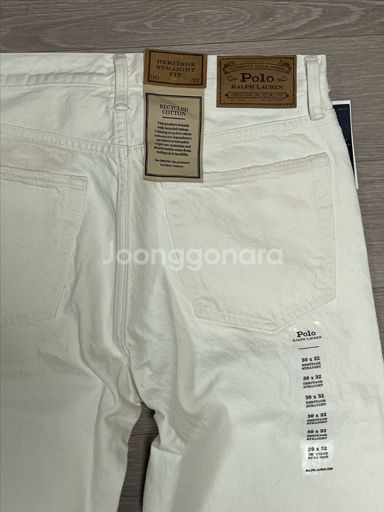 (새상품) 폴로 랄프로렌 헤리티지 스트레이트 데님 팬츠 화이트--9