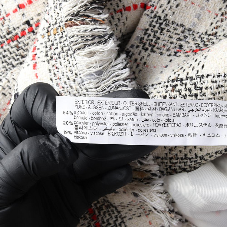 [L]자라 아이보리 체크 브이넥 민소매 베스트 트위드자켓 재킷--6