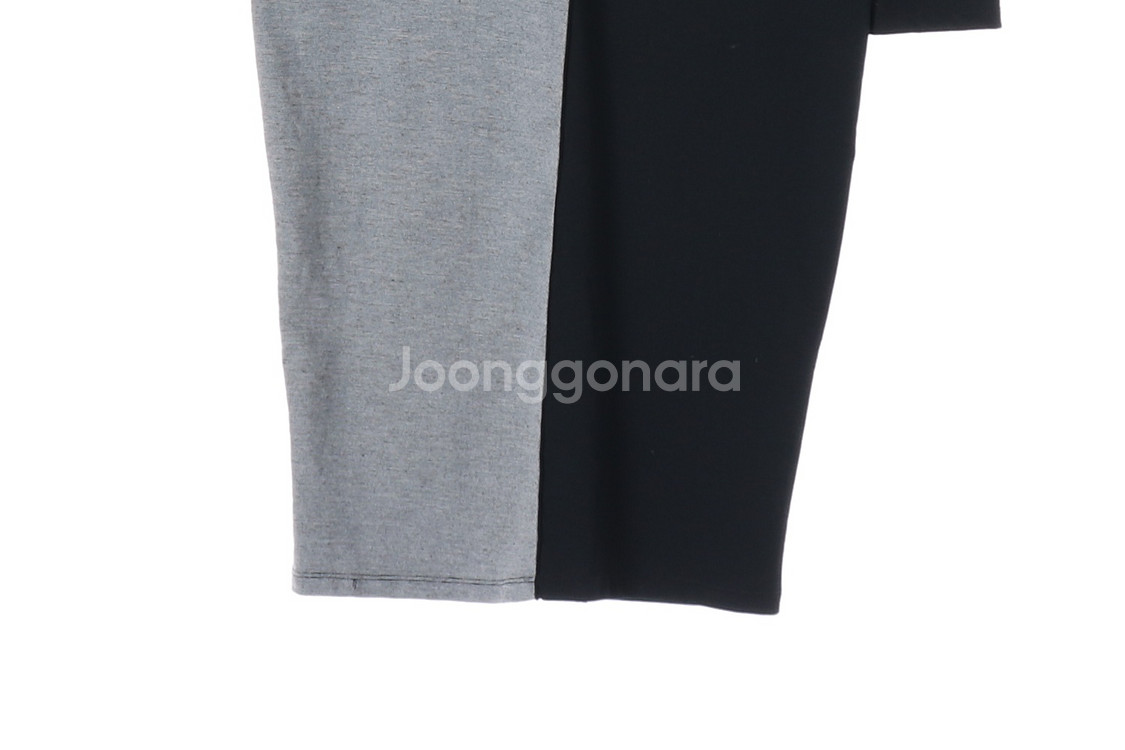 [L]자라 블랙 그레이 배색 하프넥 긴팔 롱 원피스 드레스--3