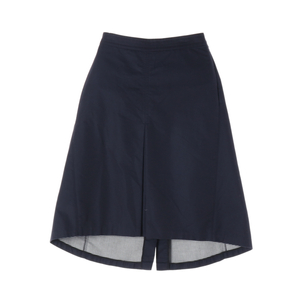 [S]시스템 네이비 A라인 뒷밴딩 롱 플레어스커트 코튼 치마