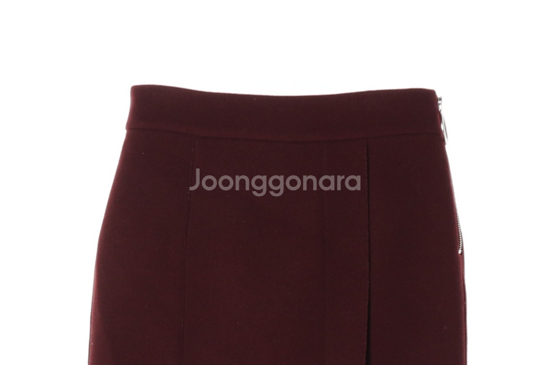 [S]시스템 와인 울60% 겨울 롱 슬릿 스커트 치마--1