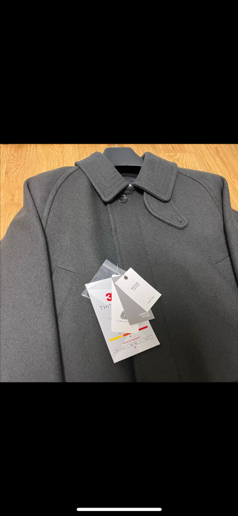 새상품 어나더오피스 보이저 발마칸 코트 그래파이트 차콜 헤더 그레이 00사이즈--4