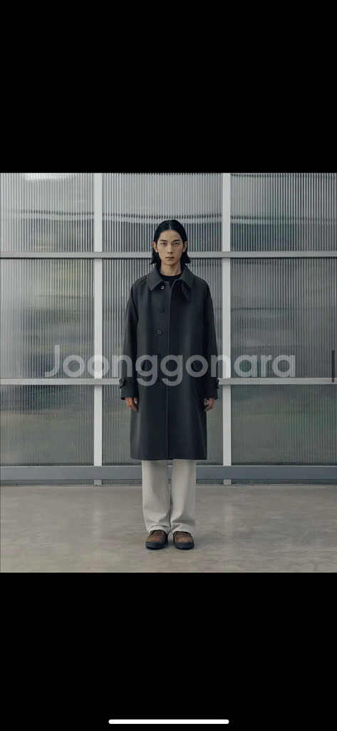 새상품 어나더오피스 보이저 발마칸 코트 그래파이트 차콜 헤더 그레이 00사이즈--1