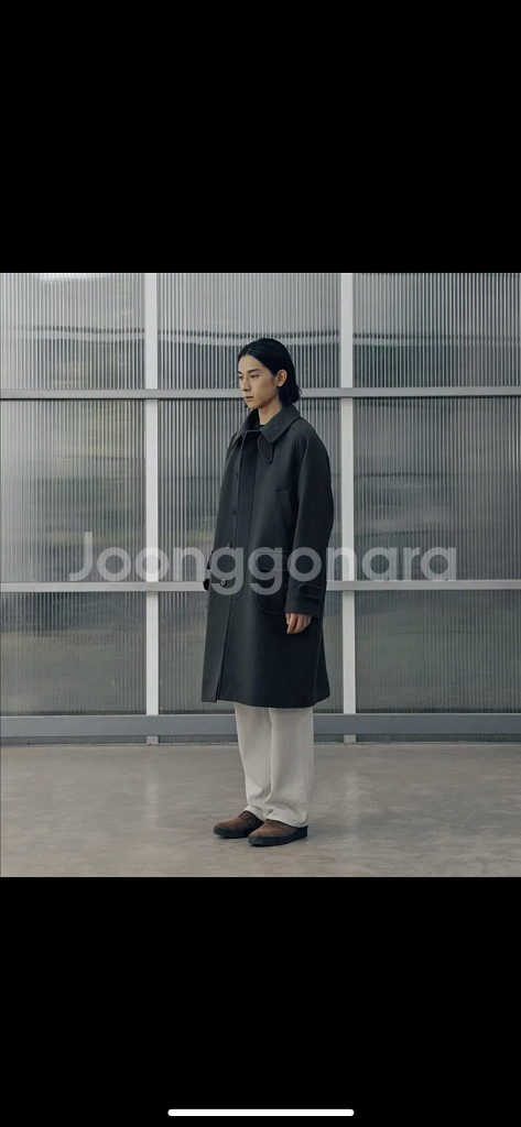 새상품 어나더오피스 보이저 발마칸 코트 그래파이트 차콜 헤더 그레이 00사이즈--6