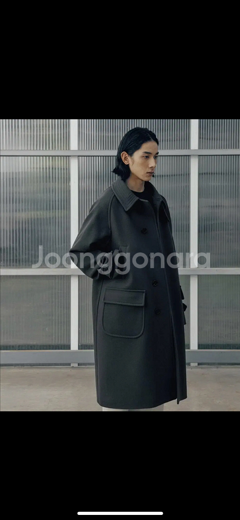 새상품 어나더오피스 보이저 발마칸 코트 그래파이트 차콜 헤더 그레이 00사이즈--5