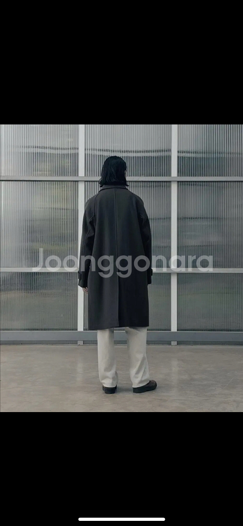 새상품 어나더오피스 보이저 발마칸 코트 그래파이트 차콜 헤더 그레이 00사이즈--7