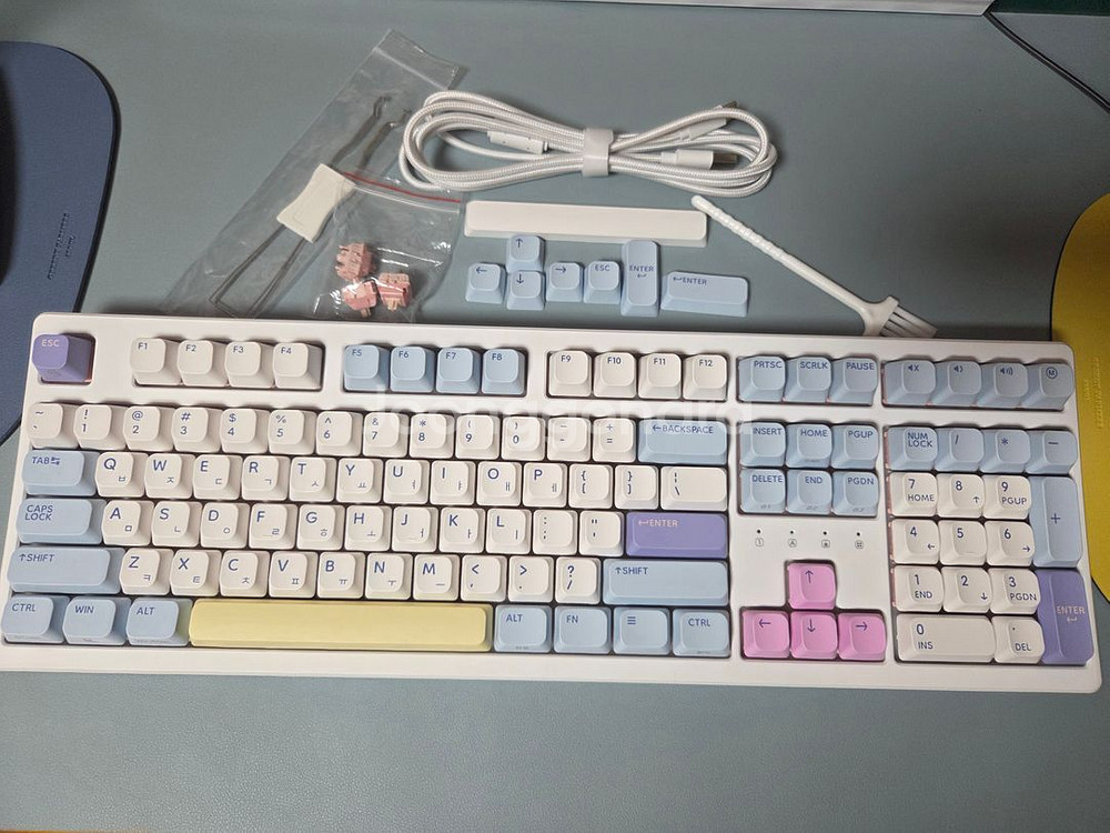 한성 TFG 클라우드맥스 Cloud Max CF 기계식 키보드 조약돌 게이밍 로즈핑크 도각--0