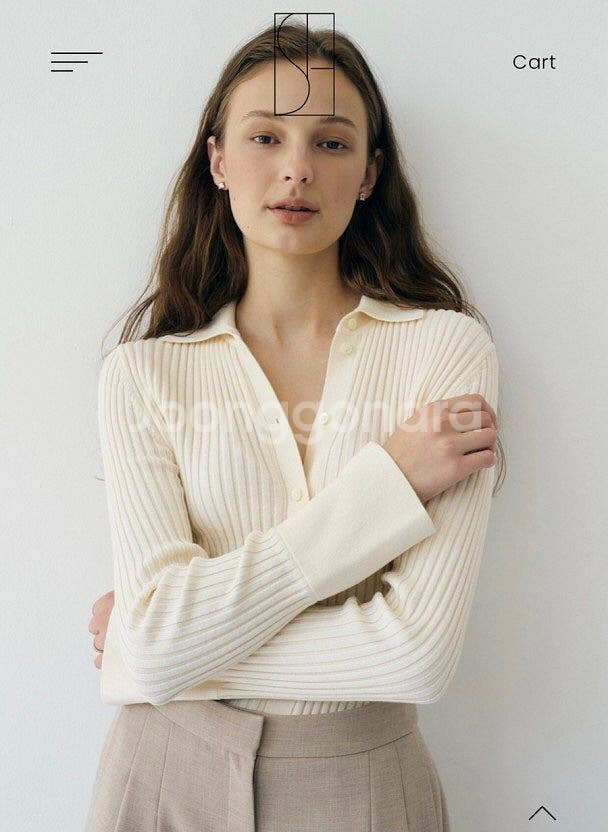 시에 로하 리브드 가디건 크림--0