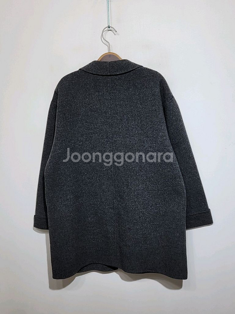 (L) 버버리 모직코트 차콜 오픈식 울코트 일본판--4