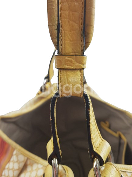 셀린느 옐로우 마카담 캔버스 호보백--5