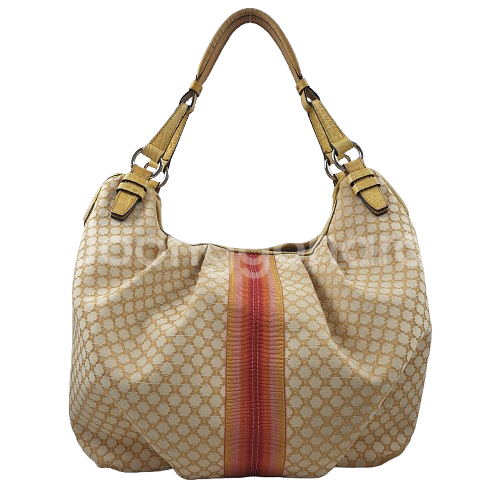 셀린느 옐로우 마카담 캔버스 호보백--4