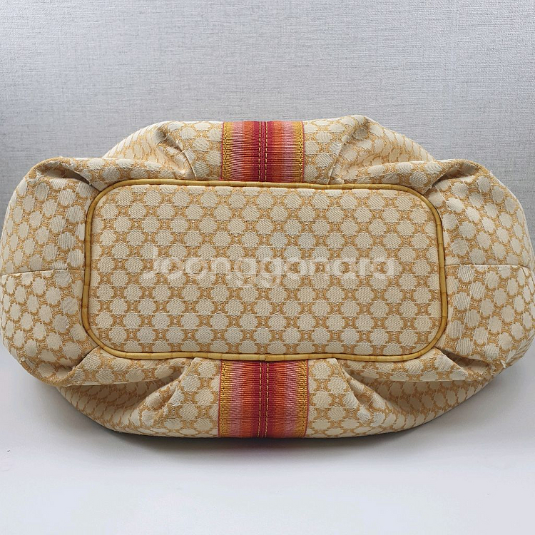 셀린느 옐로우 마카담 캔버스 호보백--6