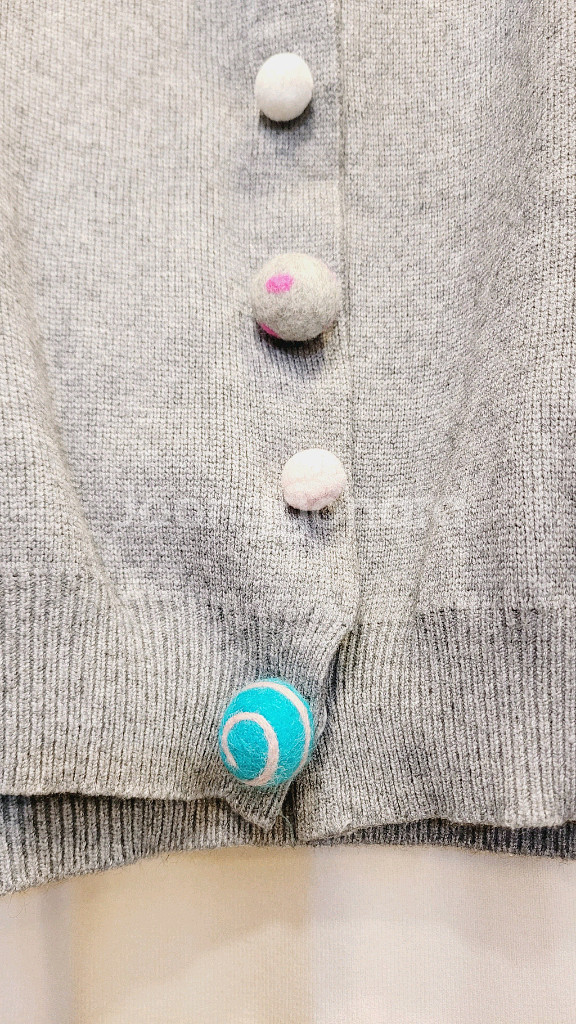 폼폼 가디건. 리버시블 레이스. 니트스커트--4