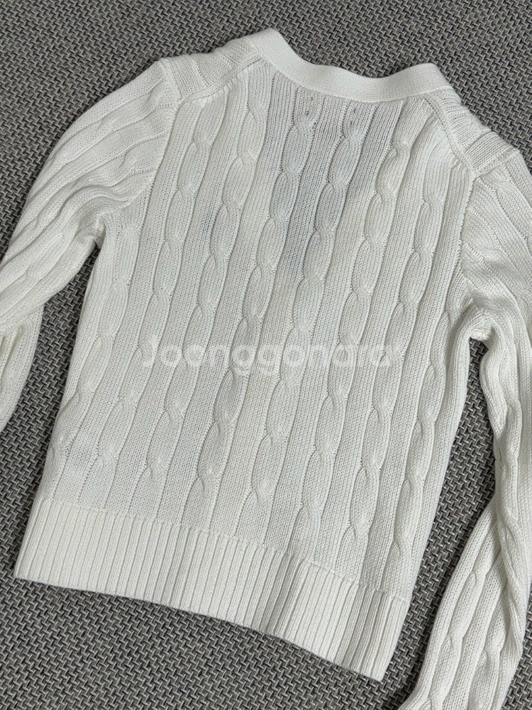 폴로 랄프로렌 케이블 니트 여성 가디건 화이트--4