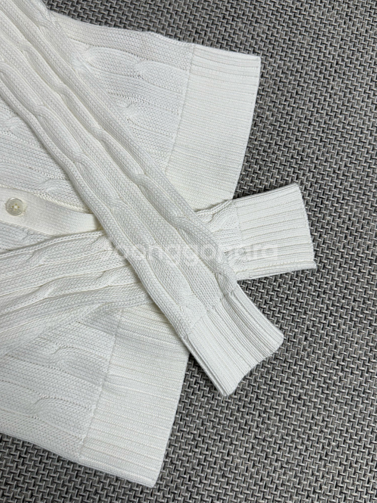 폴로 랄프로렌 케이블 니트 여성 가디건 화이트--3