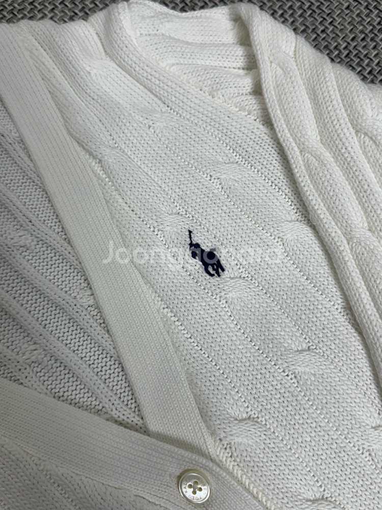 폴로 랄프로렌 케이블 니트 여성 가디건 화이트--2