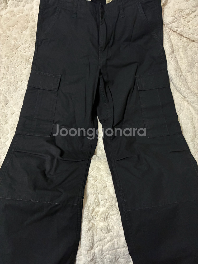 칼하트 레귤러 카고팬츠 블랙 린스드--2