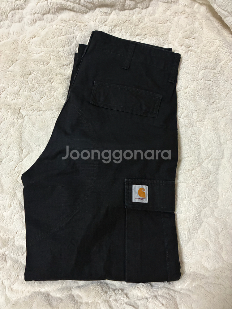 칼하트 레귤러 카고팬츠 블랙 린스드--1