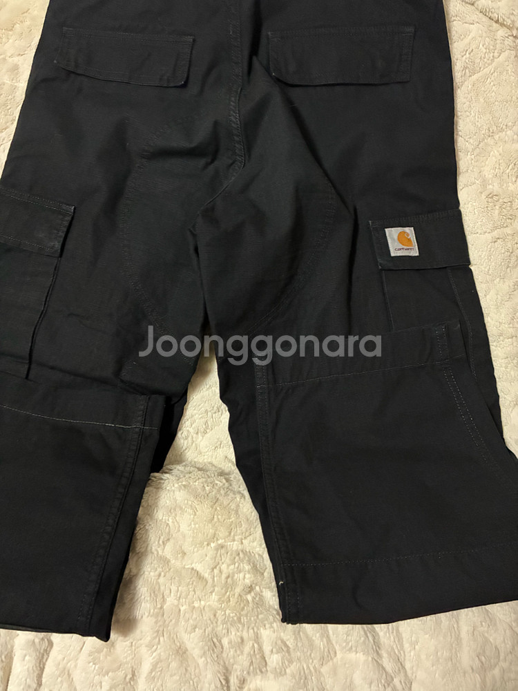 칼하트 레귤러 카고팬츠 블랙 린스드--3