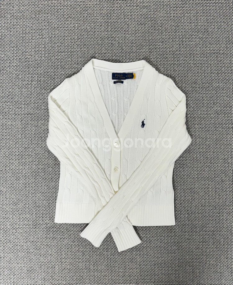 폴로 랄프로렌 케이블 니트 여성 가디건 화이트--0